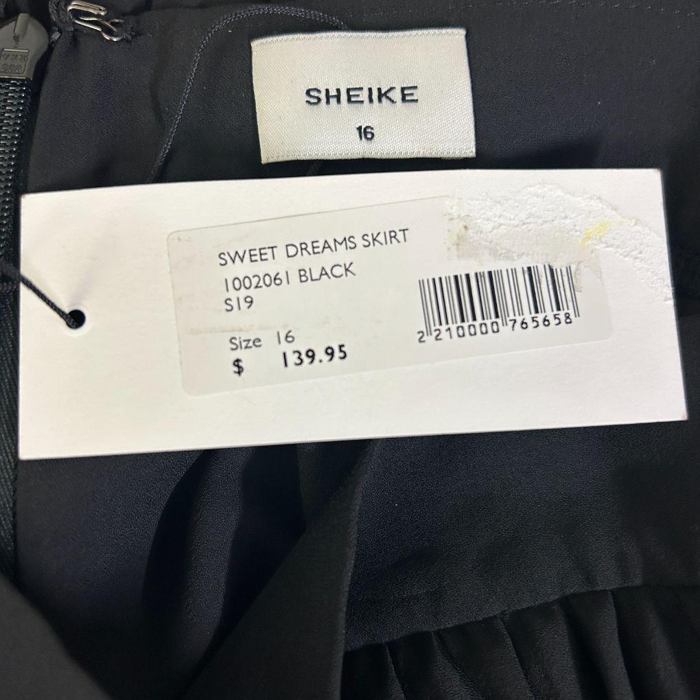 Sheike Black Pleated Skirt - Size 16