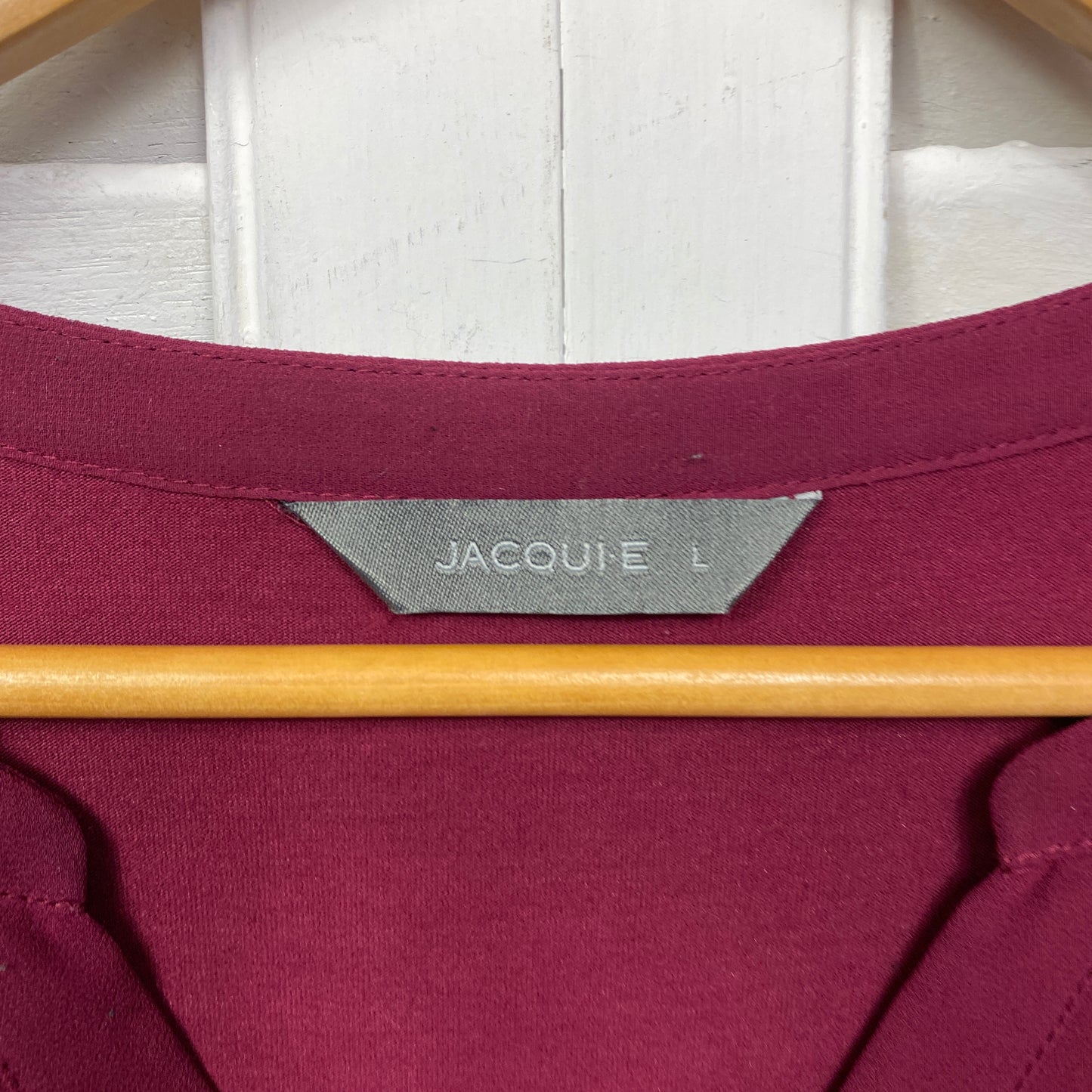 Jacqui E Top Size Large Long Sleeve Maroon