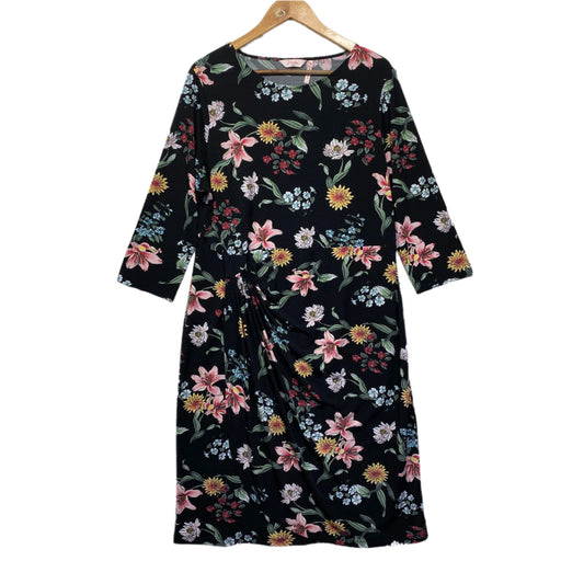 Millers Dress Size 14 Black Floral Long Sleeve