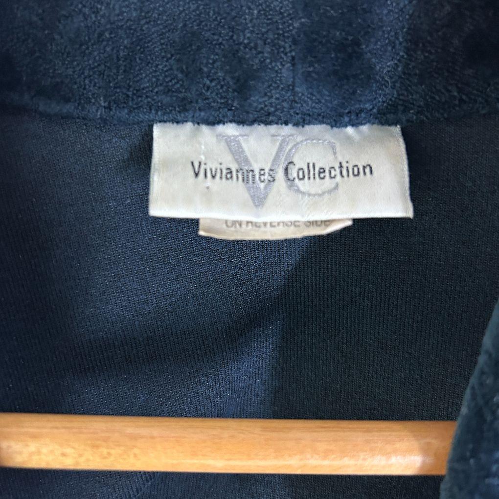 Vintage Navy Velvet Cotton Jacket - Size 14