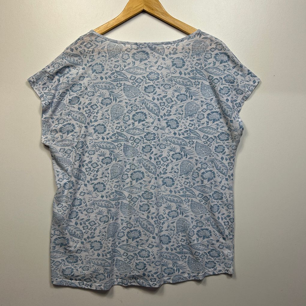 Suzanne Grae Basics Blue Cotton Top - Size 2XL