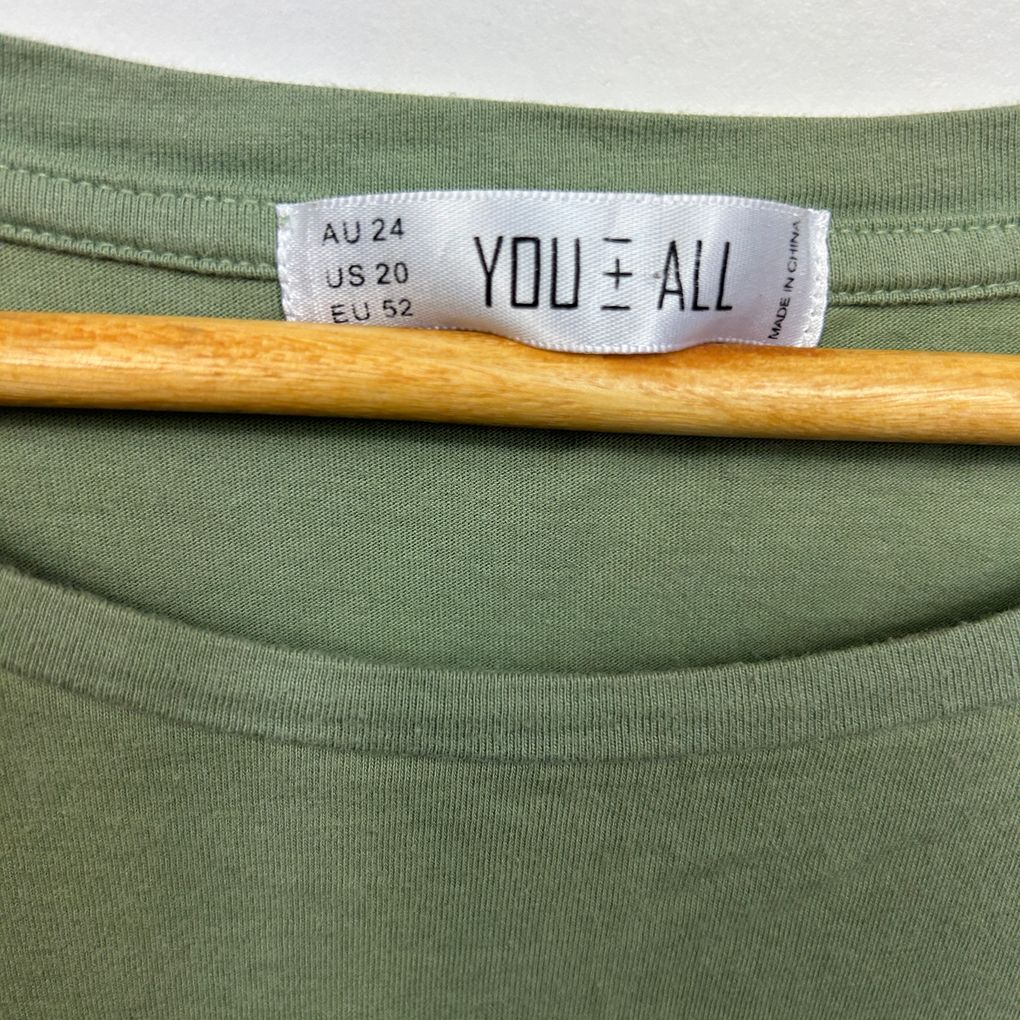 You + All Green Cotton Tee - Size 24
