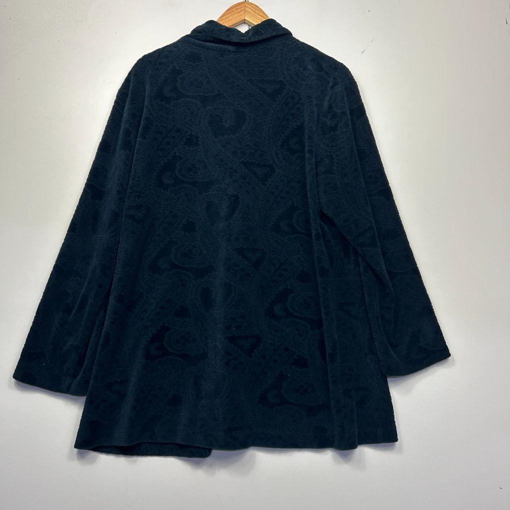Vintage Navy Velvet Cotton Jacket - Size 14