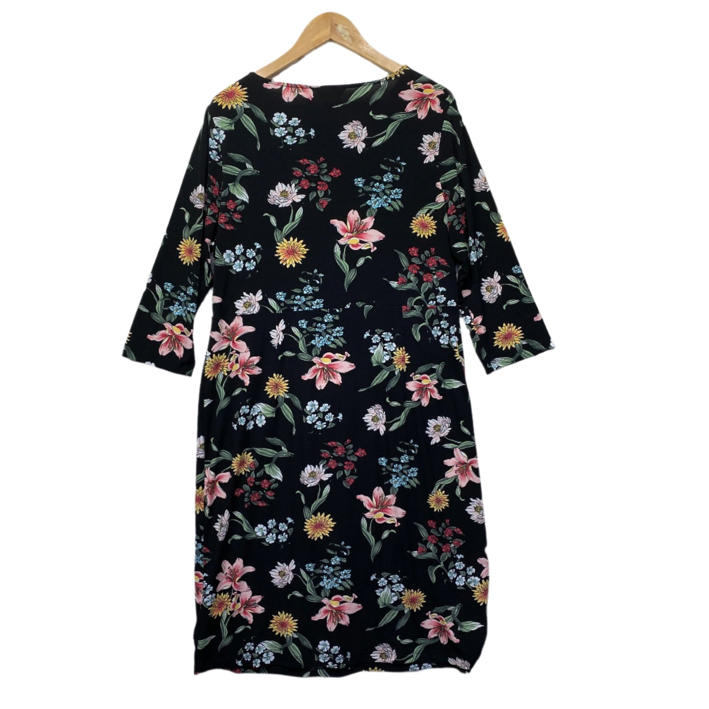 Millers Dress Size 14 Black Floral Long Sleeve