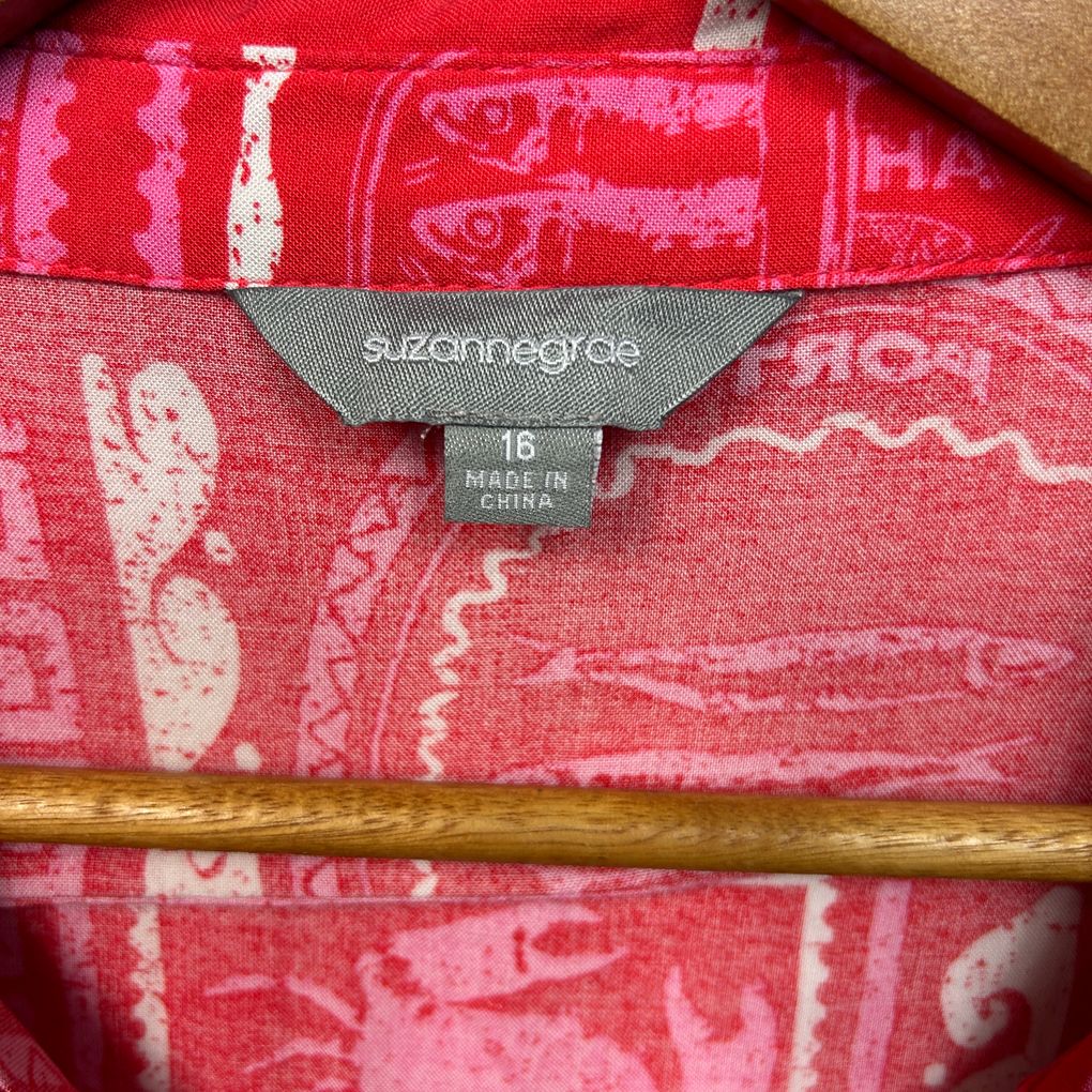 Suzanne Grae Red Shirt - Size 16