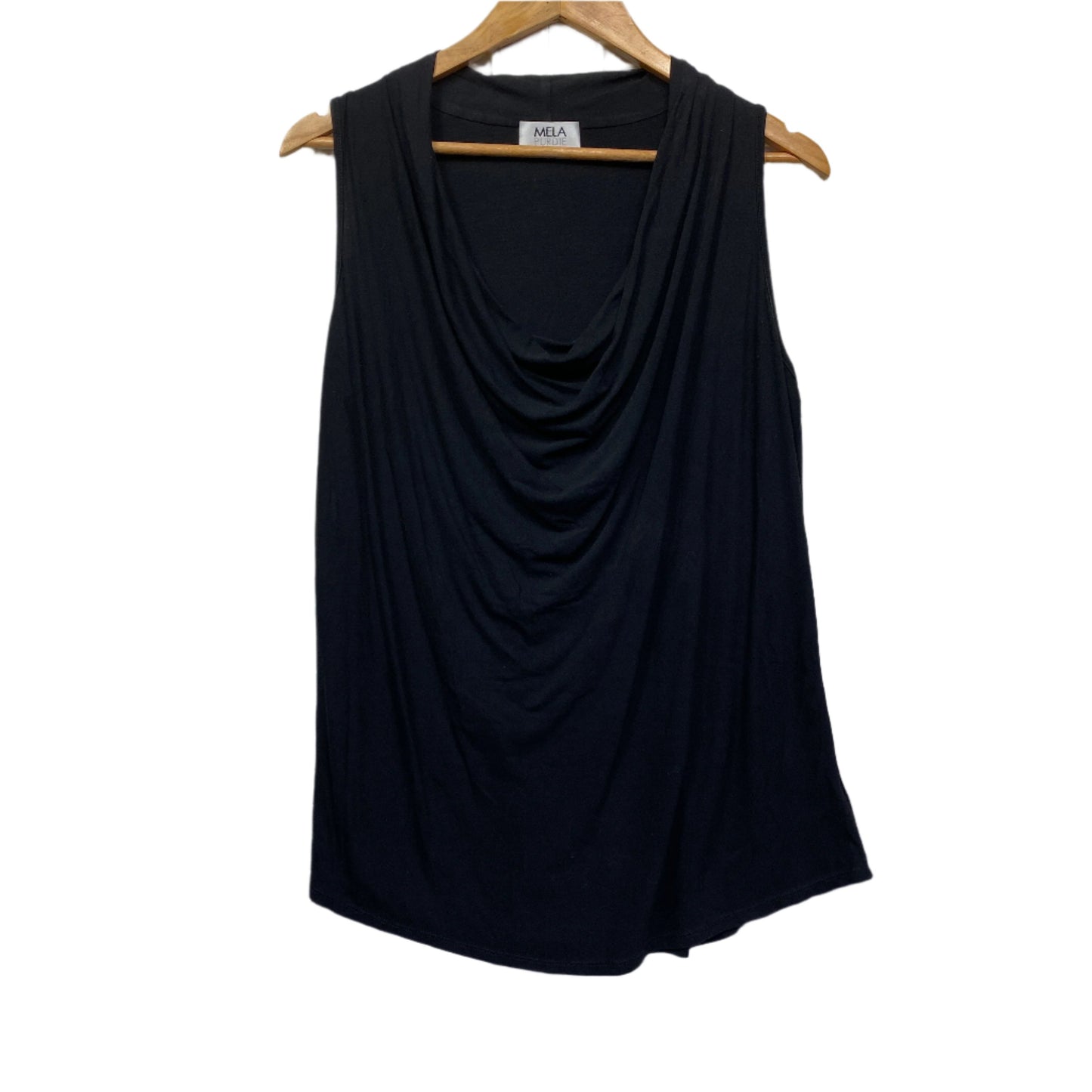 Mela Purdie Top Size 14 Black Sleeveless