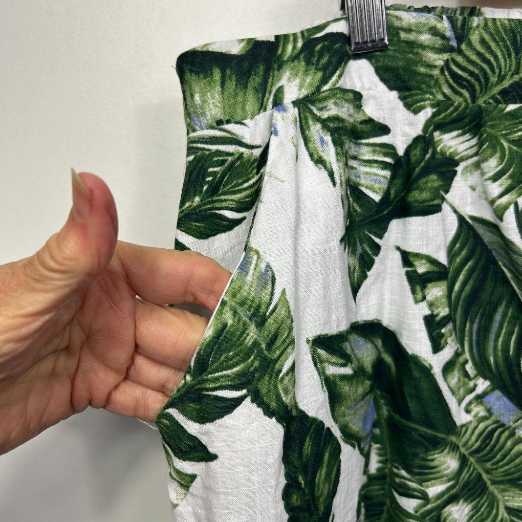 Millers Green Palm Print Cotton Pants - Size 18/20?