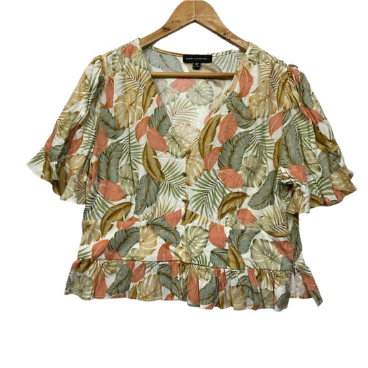 Dannii Minogue Top Size 16 Petites Floral Short Sleeve Viscose