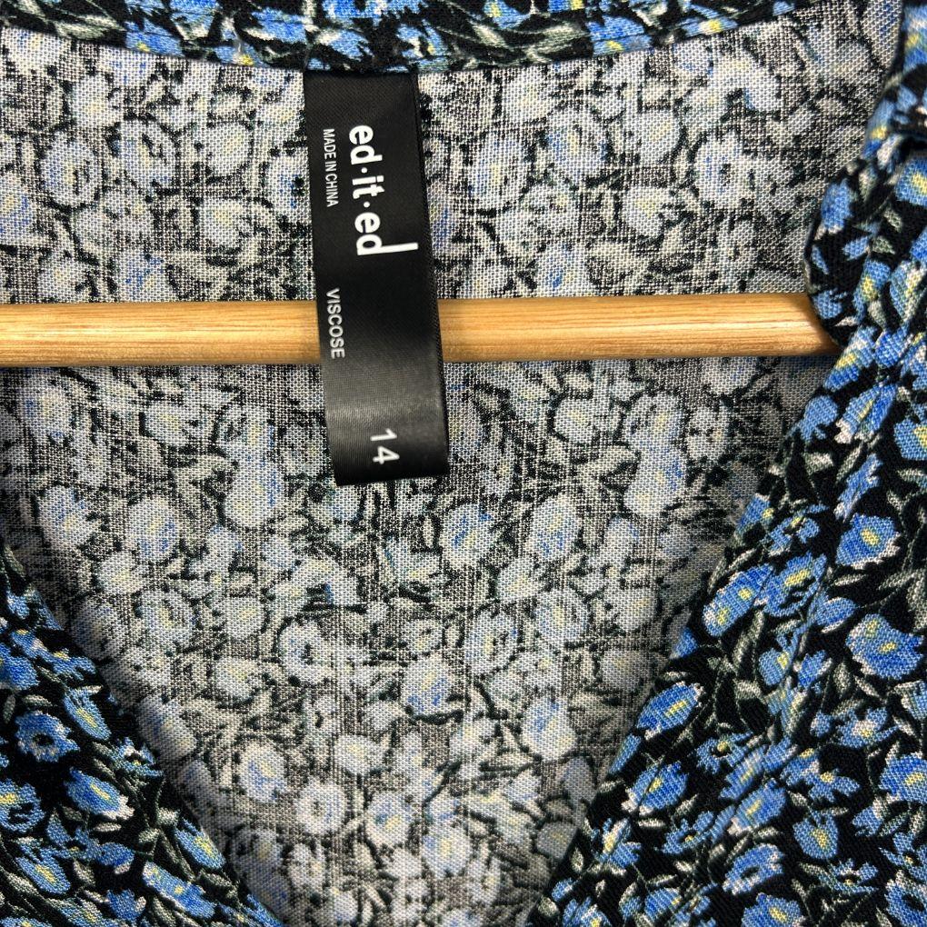 edited Blue Floral Dress - Size 14