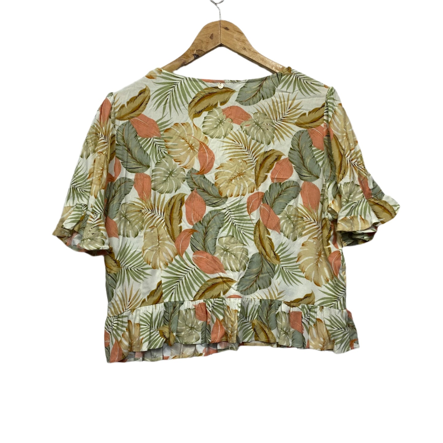 Dannii Minogue Top Size 16 Petites Floral Short Sleeve Viscose