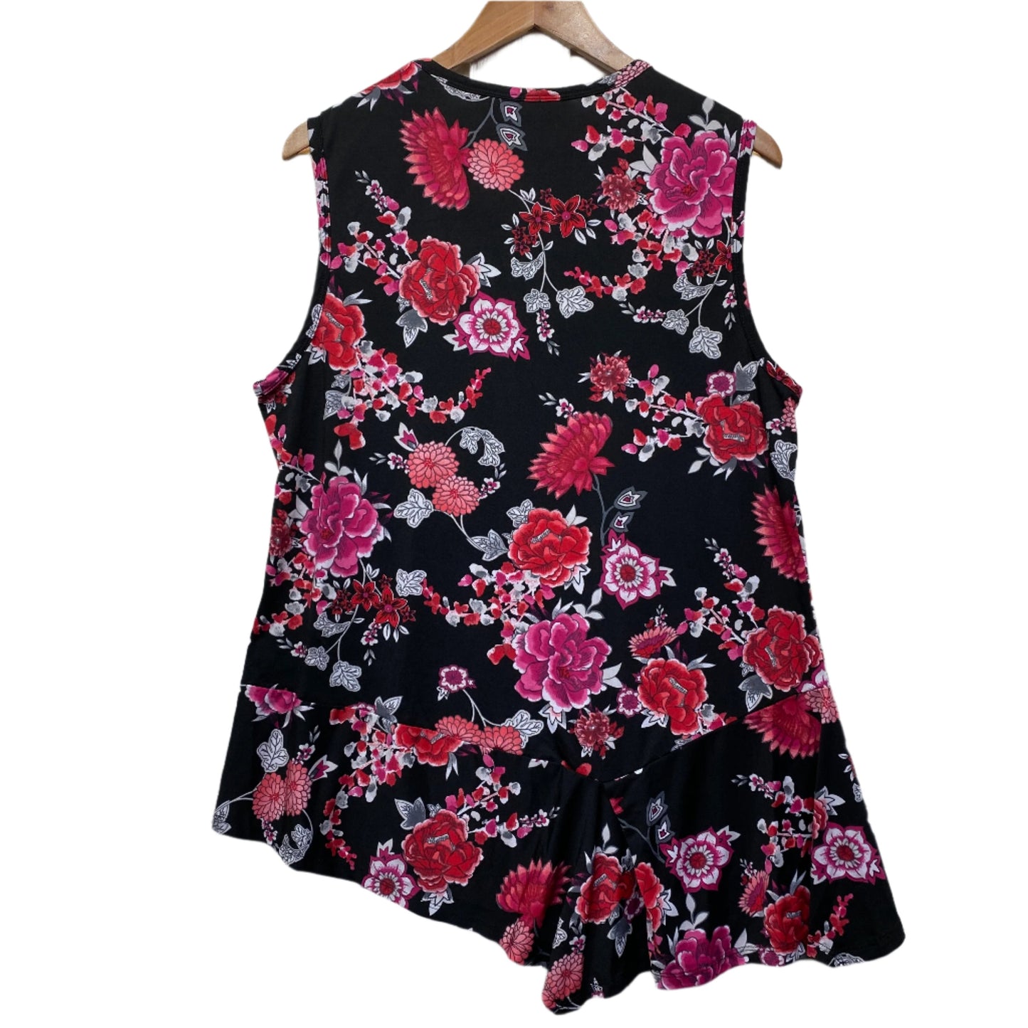 Millers Top Size 18 Sleeveless Black Pink Floral