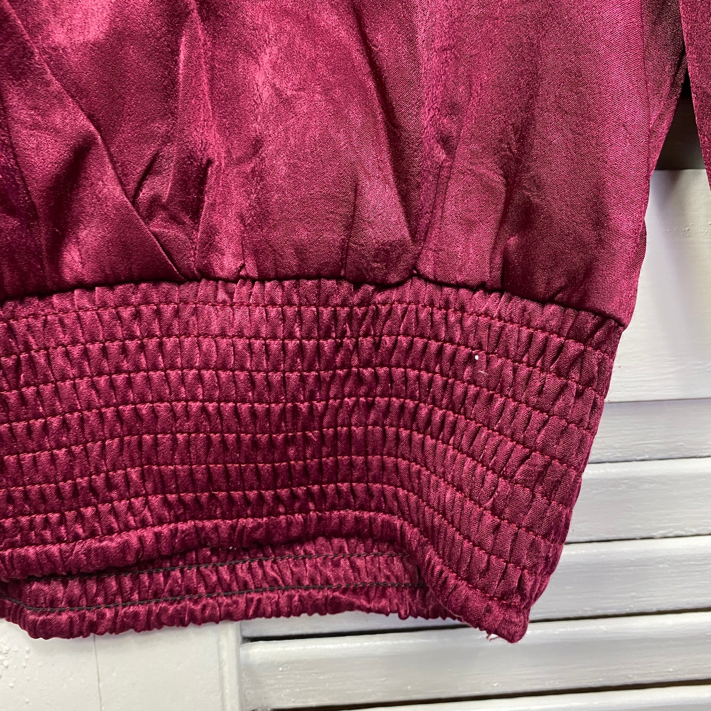 Dissh Cropped Top Size 14 Maroon Short Sleeve