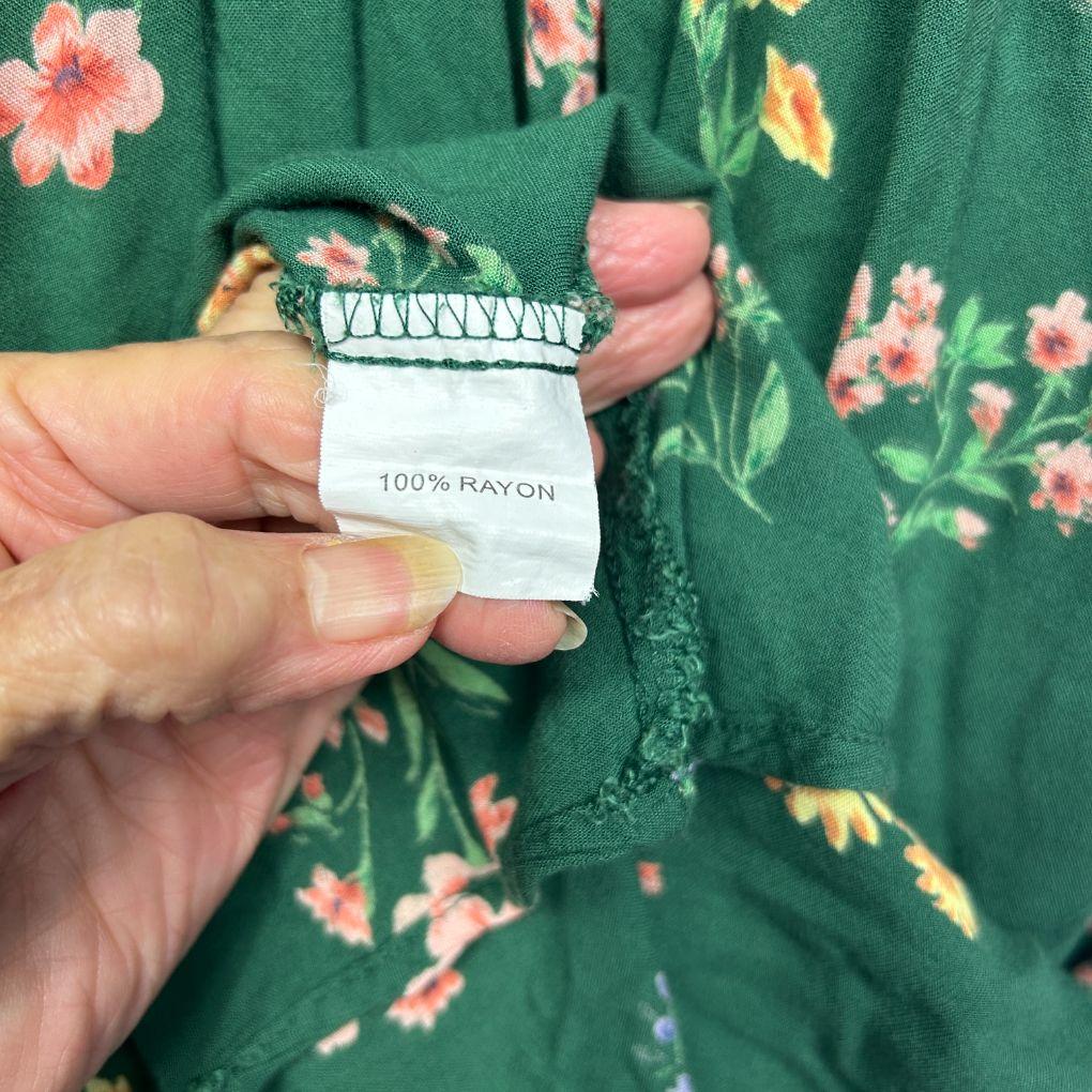 Mombasa Rose Green Floral Dress - Size XL