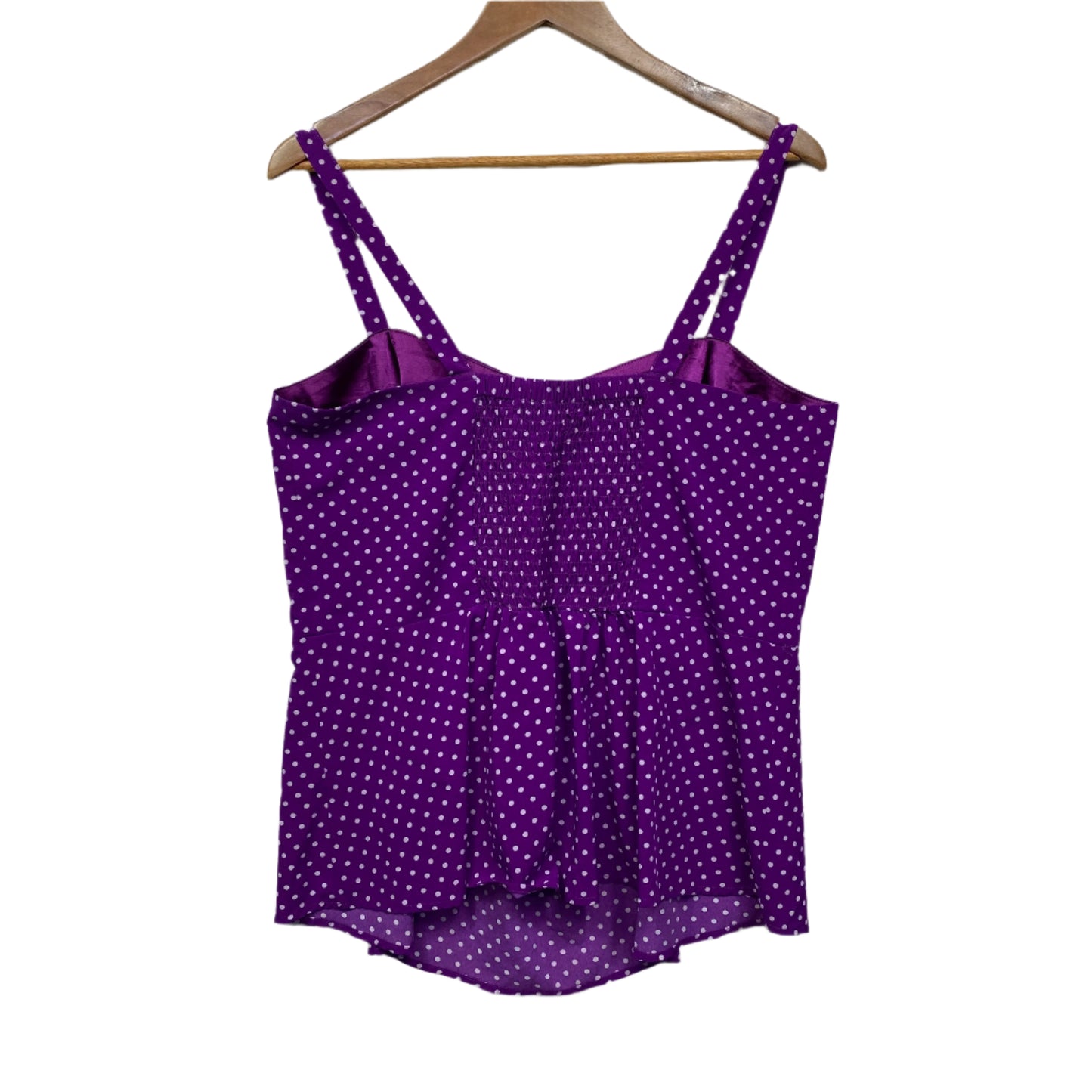 City Chic Top Size 14 XS Sleeveless Purple White Polka Dots