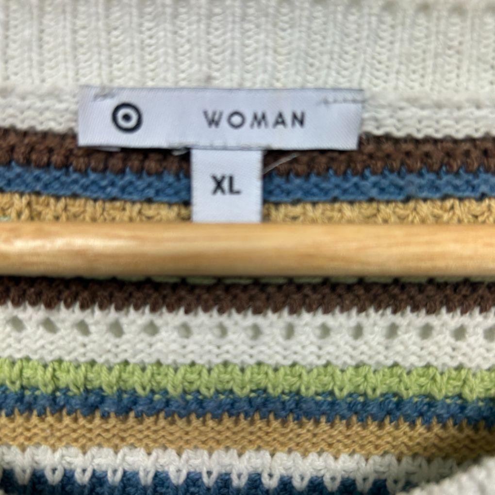 Target Multicoloured Striped Cotton Knit Top - Size XL