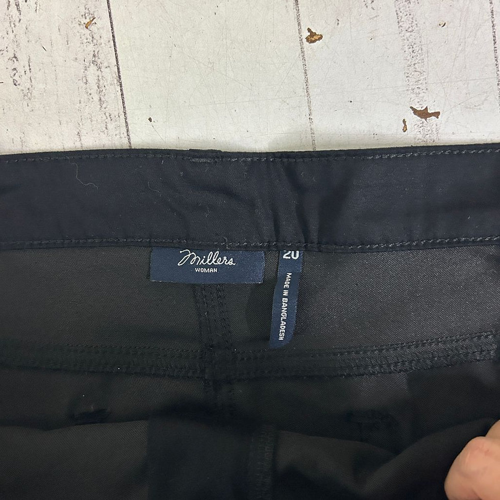 Millers Black Cotton Denim Pants - Size 20