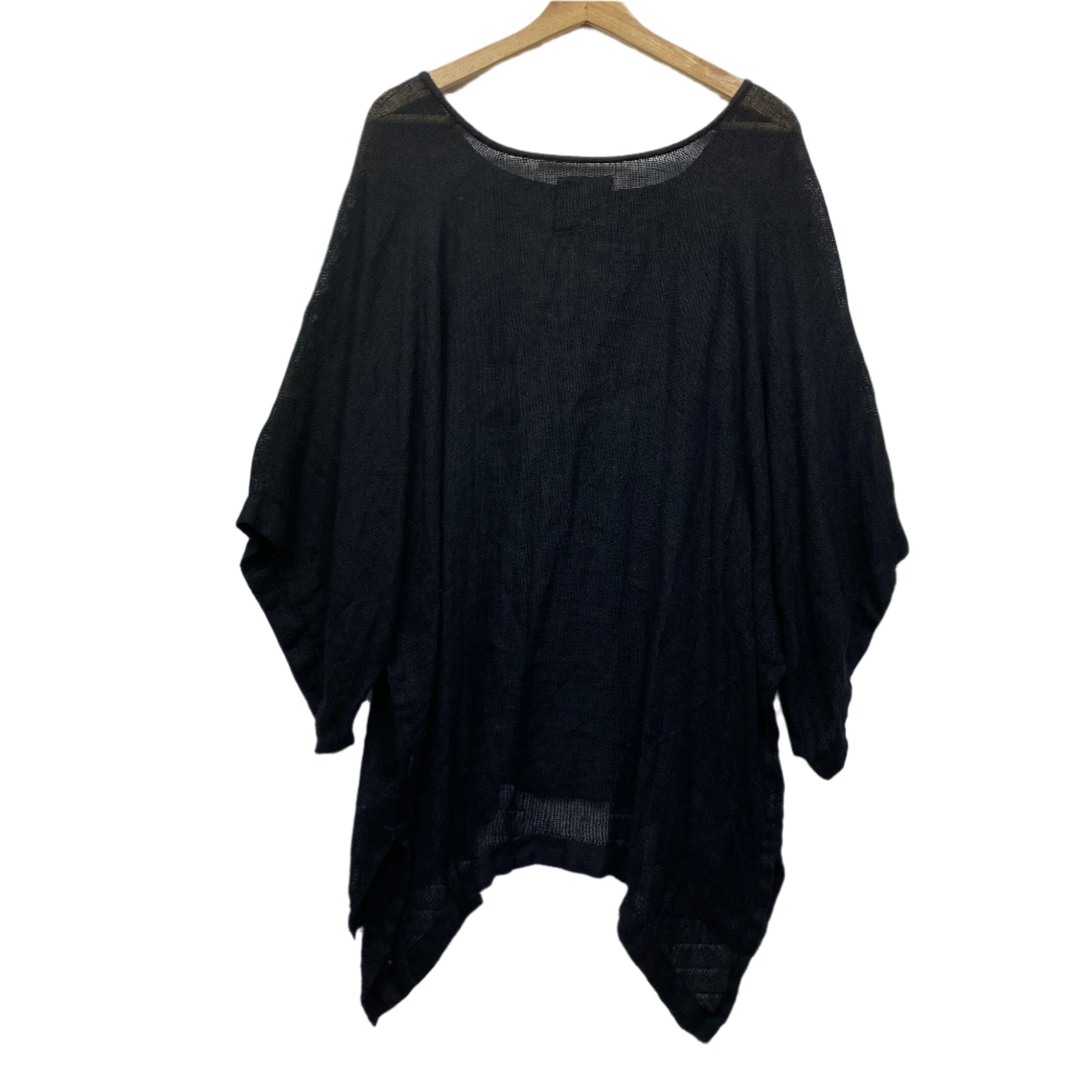 Rustic Linen Top Size One Size Black Kaftan Sheer