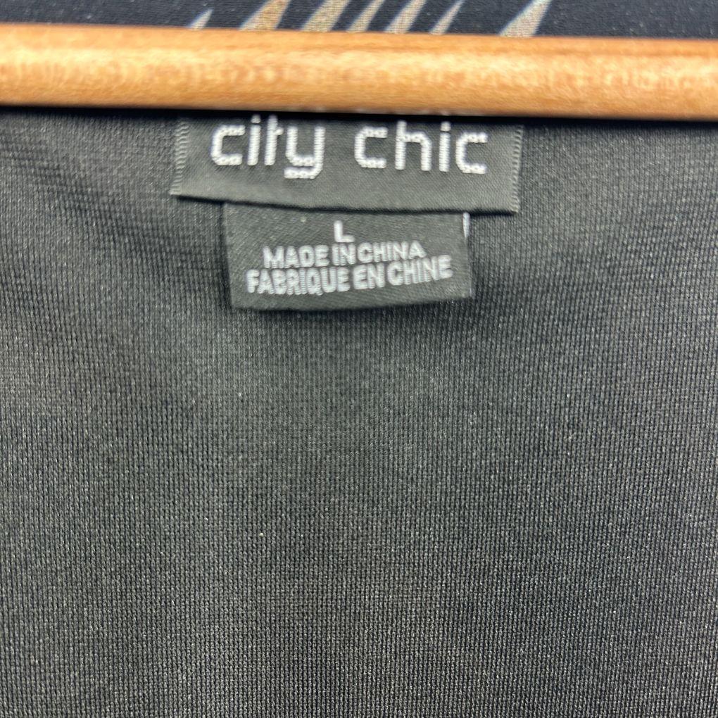 City Chic Black Floral Dress - Size 20/L