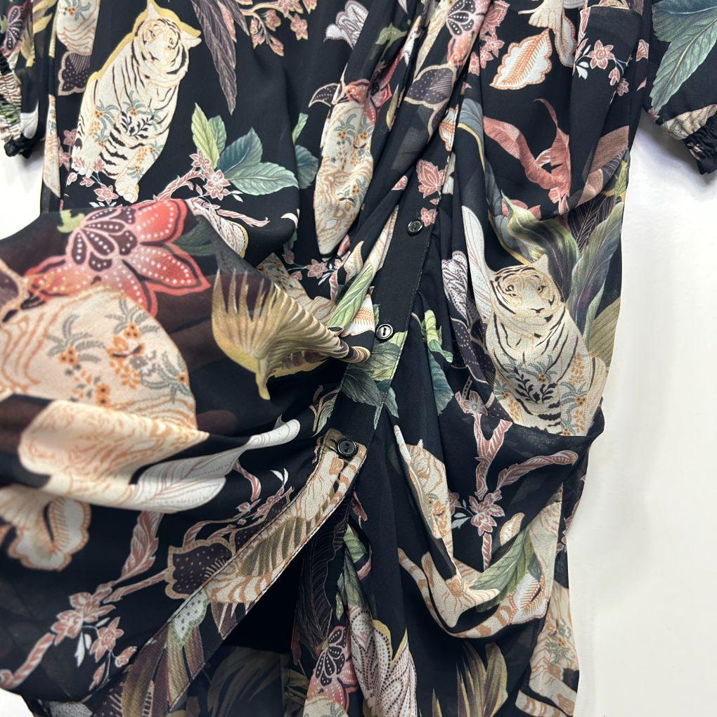 City Chic Black Floral Dress - Size 20/L