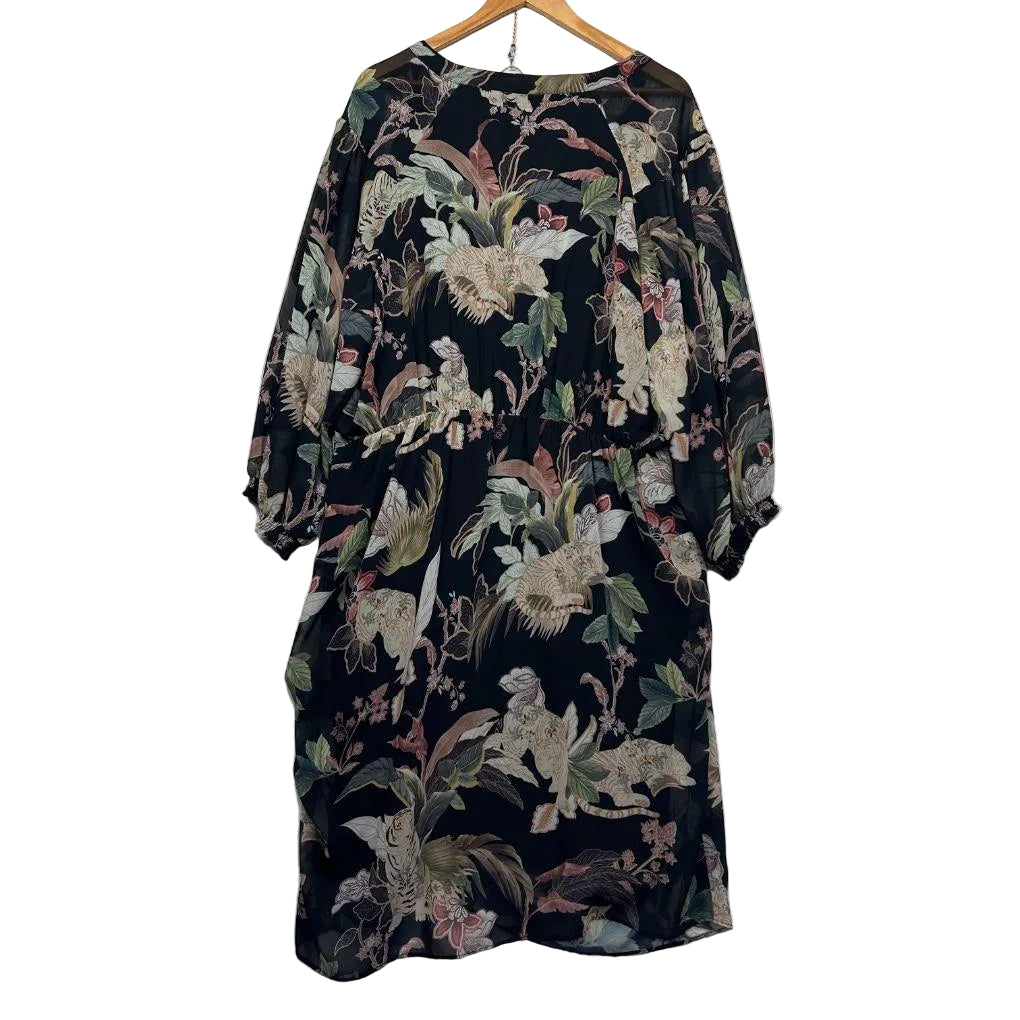 City Chic Black Floral Dress - Size 20/L