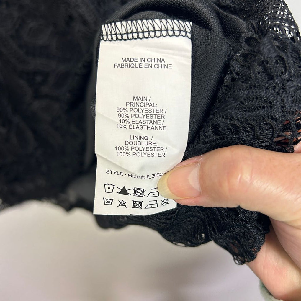 Millers Black Lace Overlay Top - Size 16