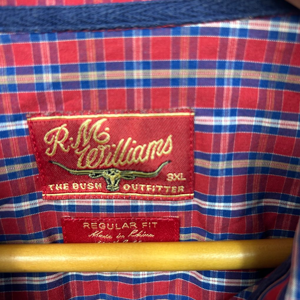 RM Williams Red Cotton Shirt - Size 3XL