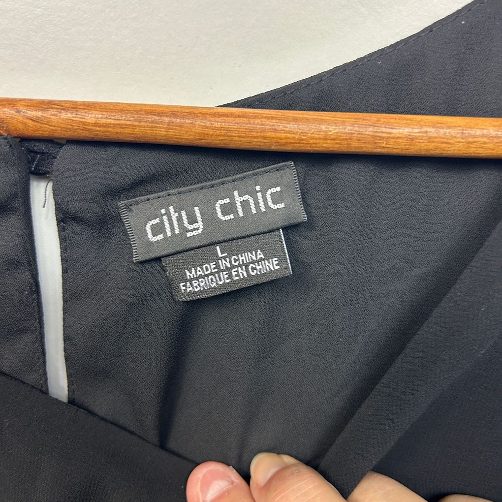 City Chic Black Sleeveless Top - Size 20/L