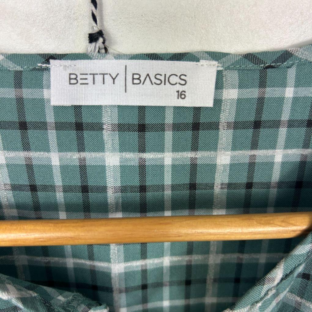 Betty Basics Green Check Dress - Size 16