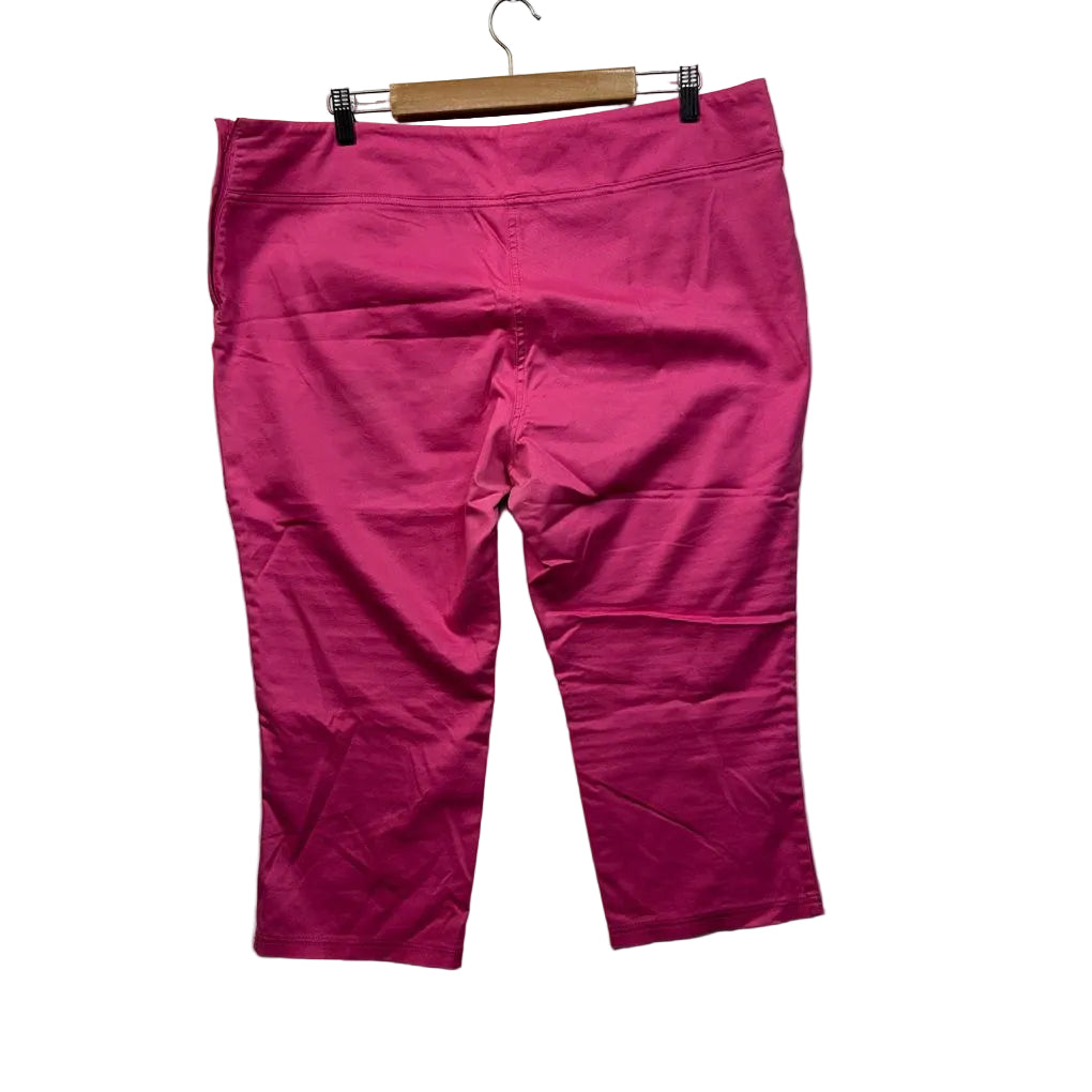 Rockmans Pink Cotton Cropped Pants - Size 18
