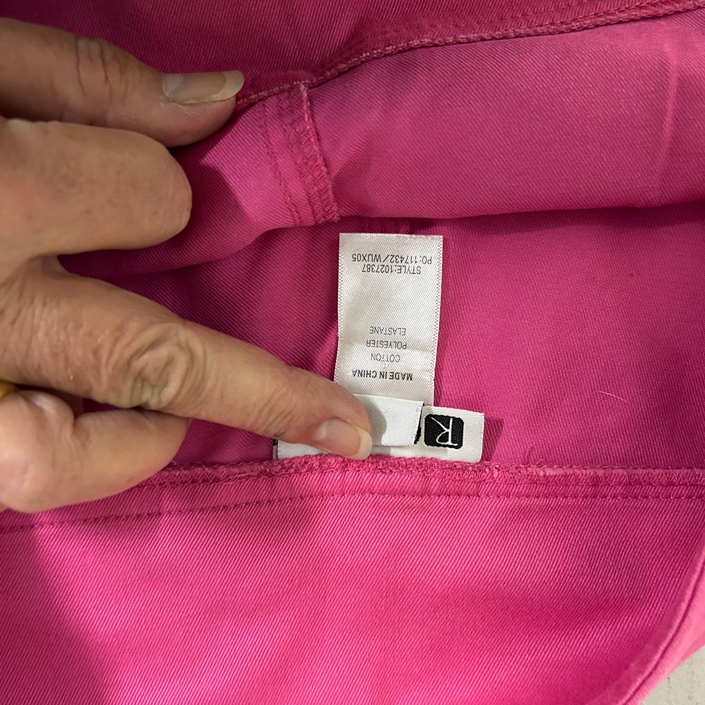 Rockmans Pink Cotton Cropped Pants - Size 18