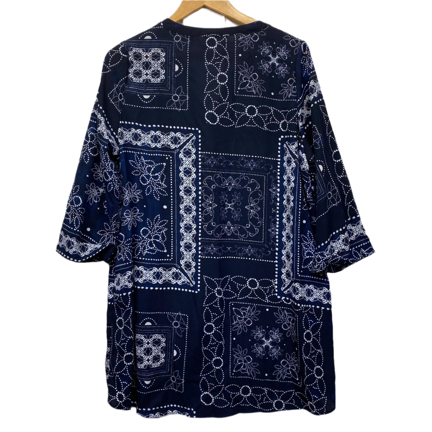 Beme Tunic Top Size 14 Navy Long Sleeve