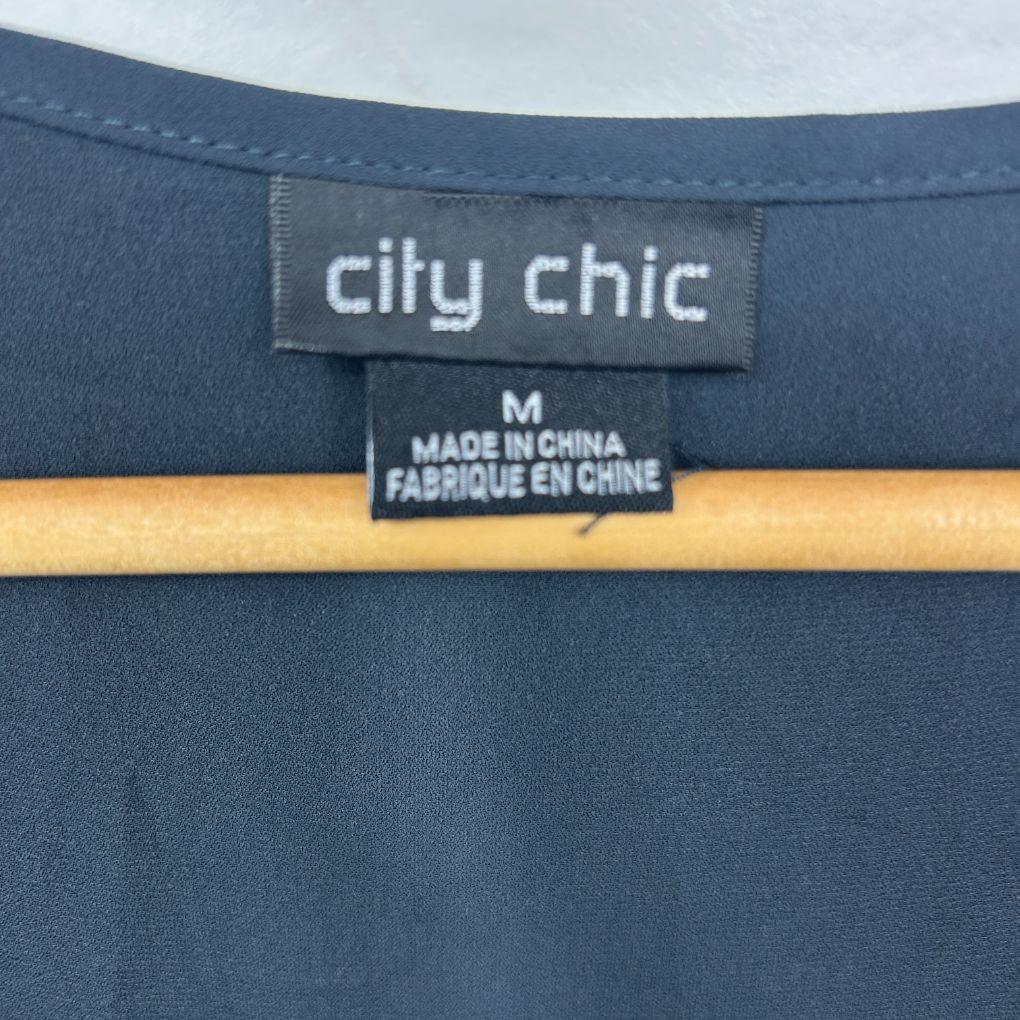 City Chic Black Top - Size 18/M