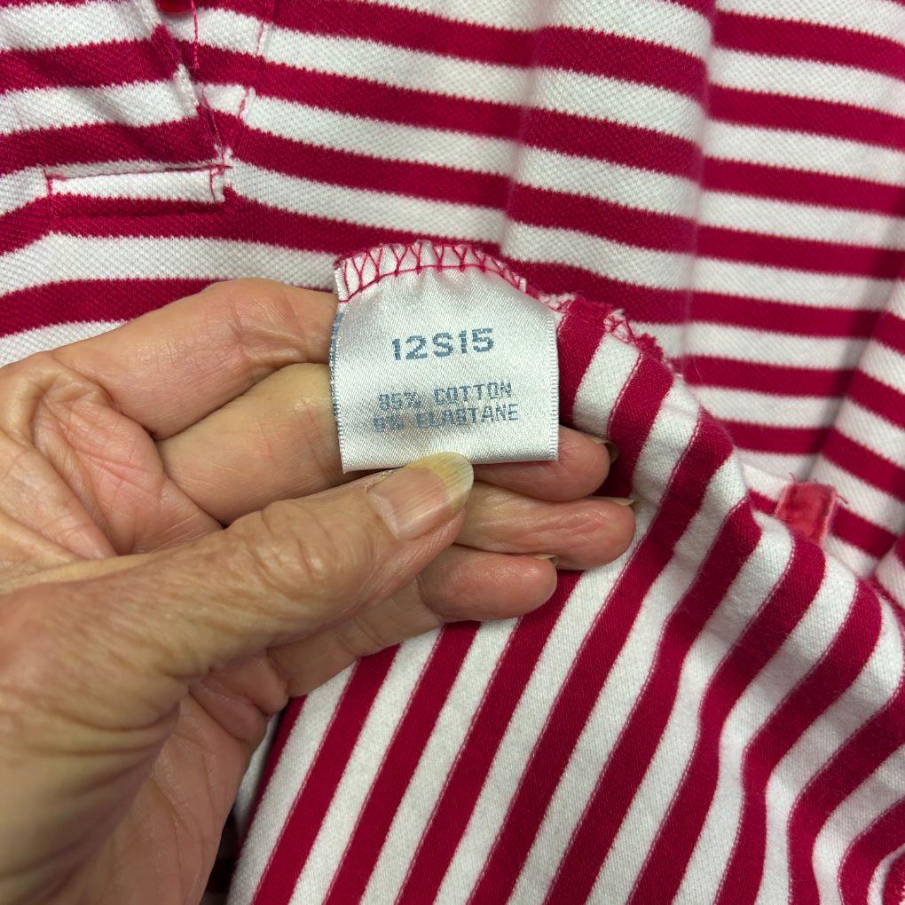 Victoria Hill Red Striped Cotton Polo - Size 22