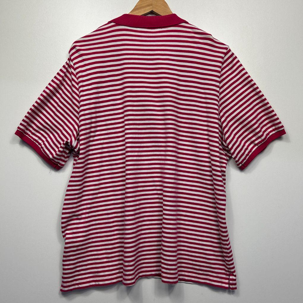 Victoria Hill Red Striped Cotton Polo - Size 22