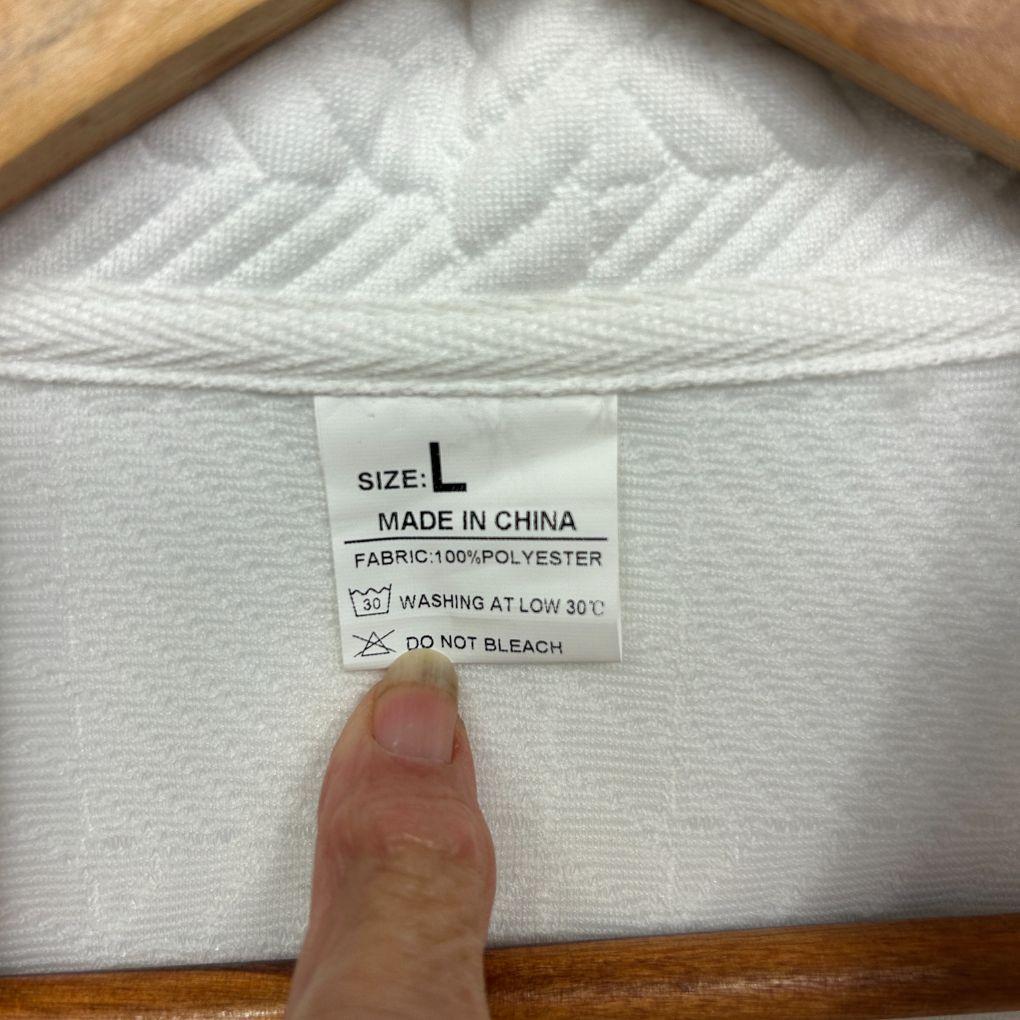 White Polo Long Sleeve Top - Size L
