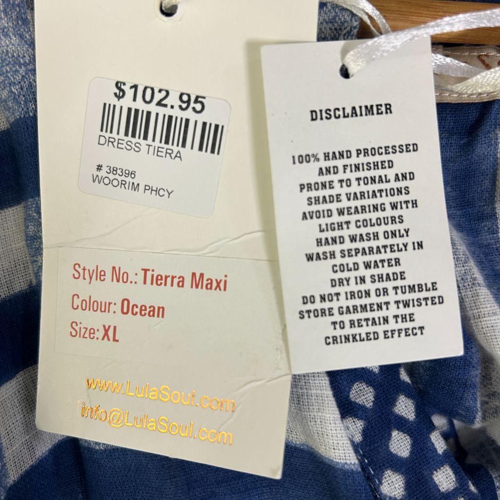 LuluSoul Blue Maxi Dress - Size XL (fault marks)