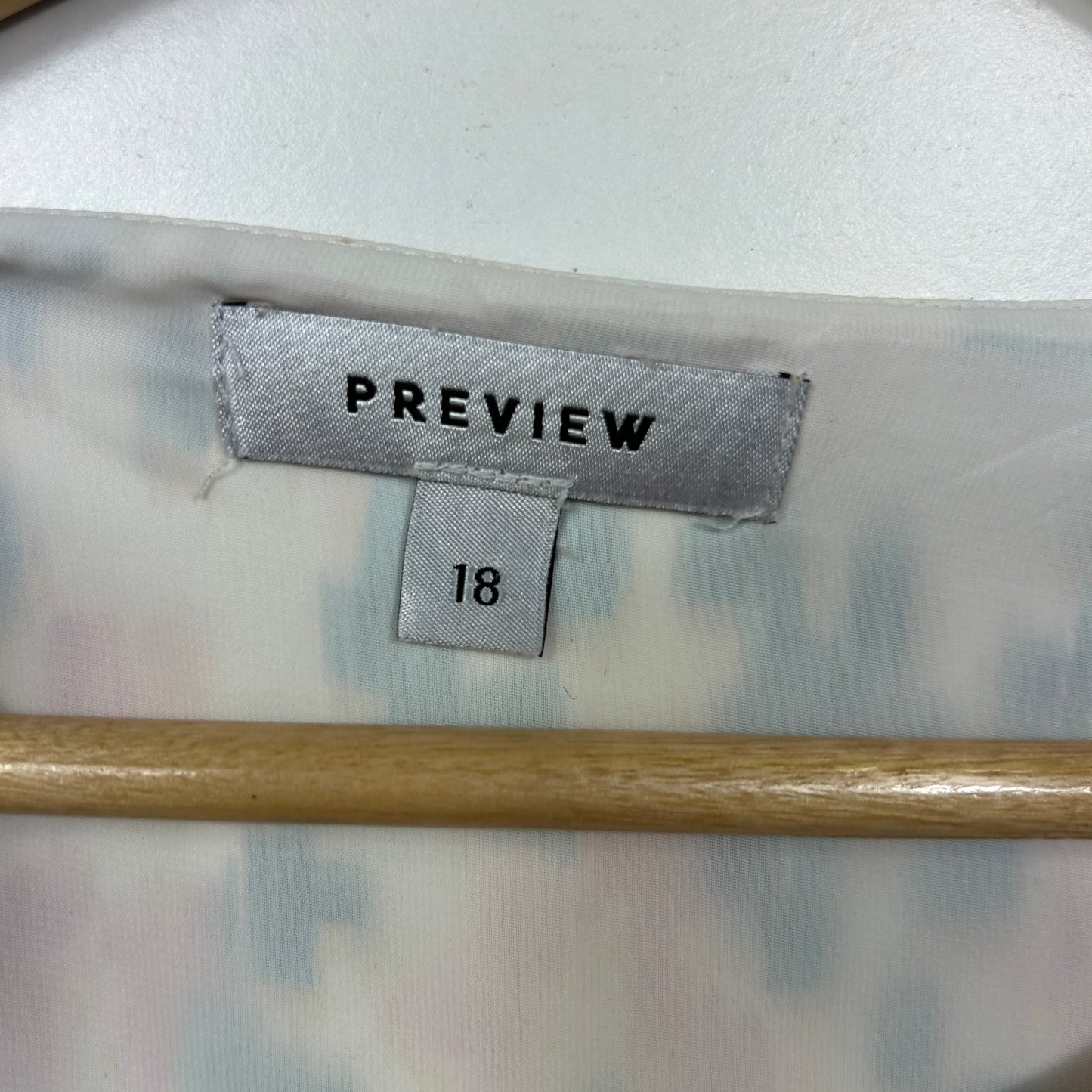 Preview Pink Teal Abstract Print Top - Size 18