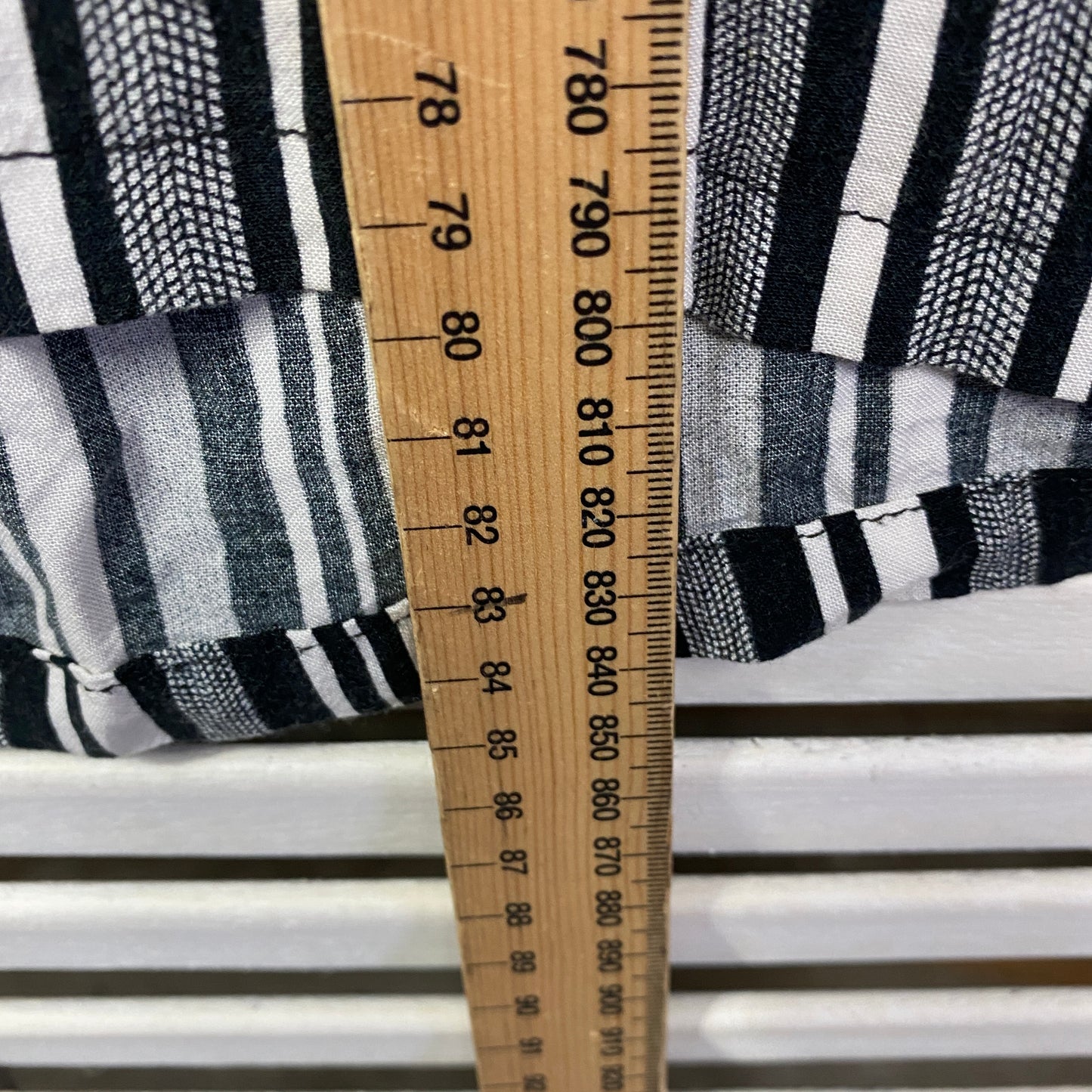 Edited Pants Size 14 Black White Striped 7/8 Length