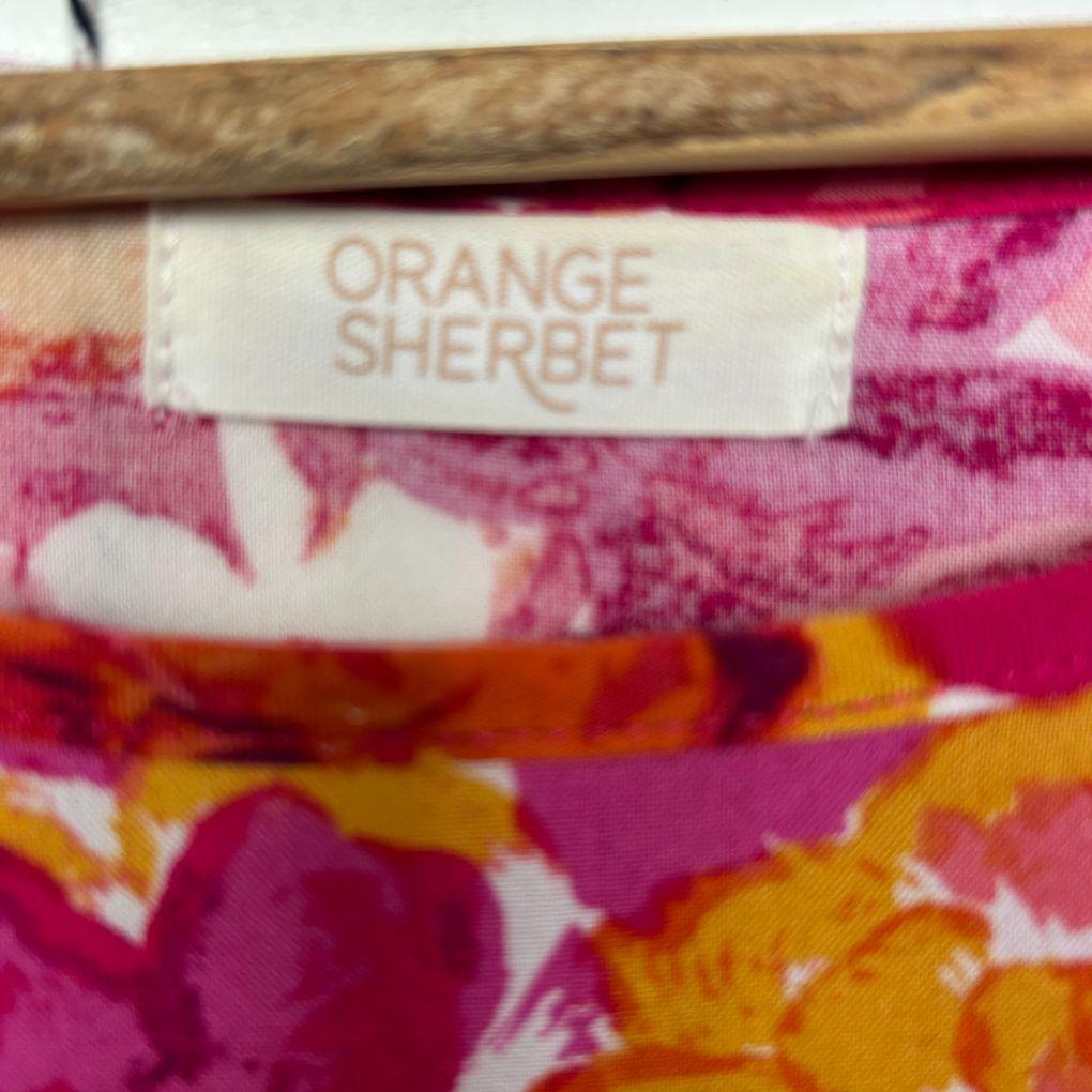 Orange Sherbet Pink Floral Top - Size 16/18