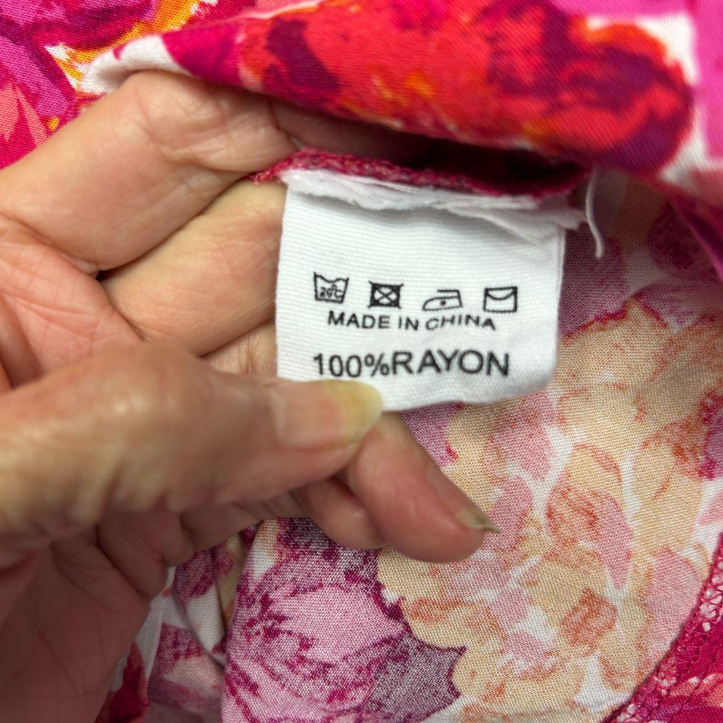 Orange Sherbet Pink Floral Top - Size 16/18