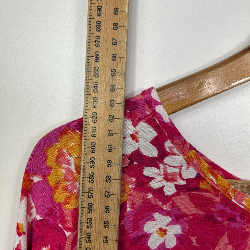 Orange Sherbet Pink Floral Top - Size 16/18