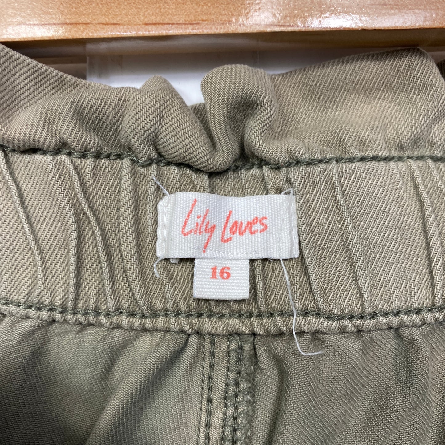 Lily Loves Jogger Pants Size 16 Green Paperbag Pockets