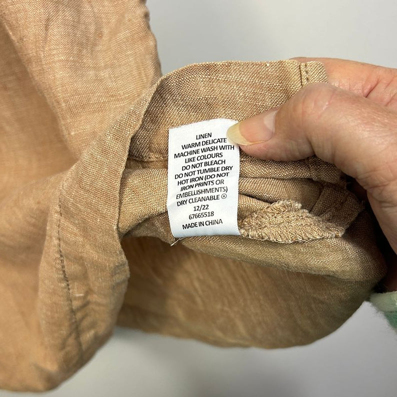 Target Brown Linen Top - Size 12