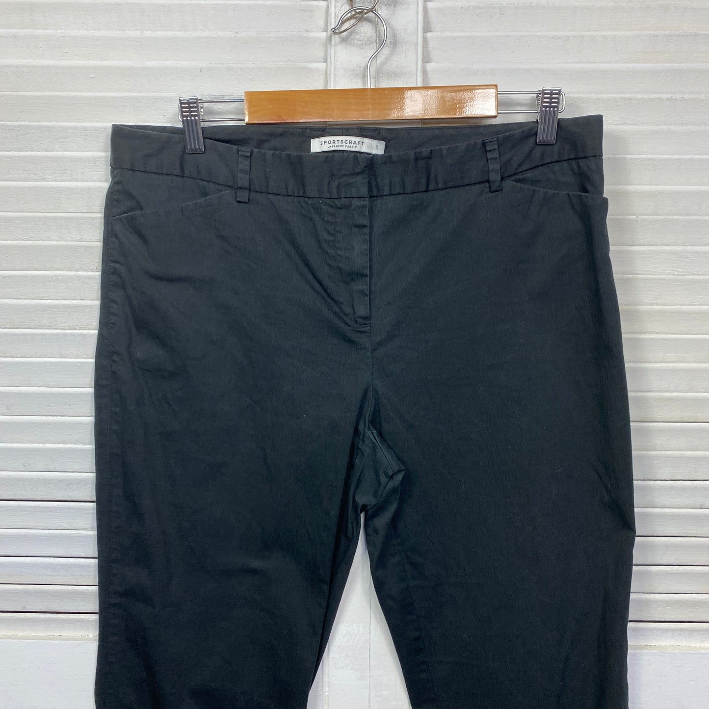 Sportscraft Pants Size 14 Black Ankle Length Cotton Blend