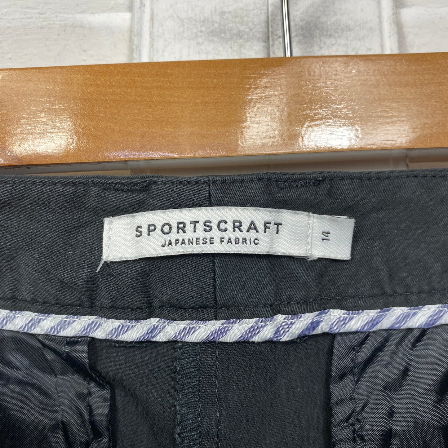 Sportscraft Pants Size 14 Black Ankle Length Cotton Blend