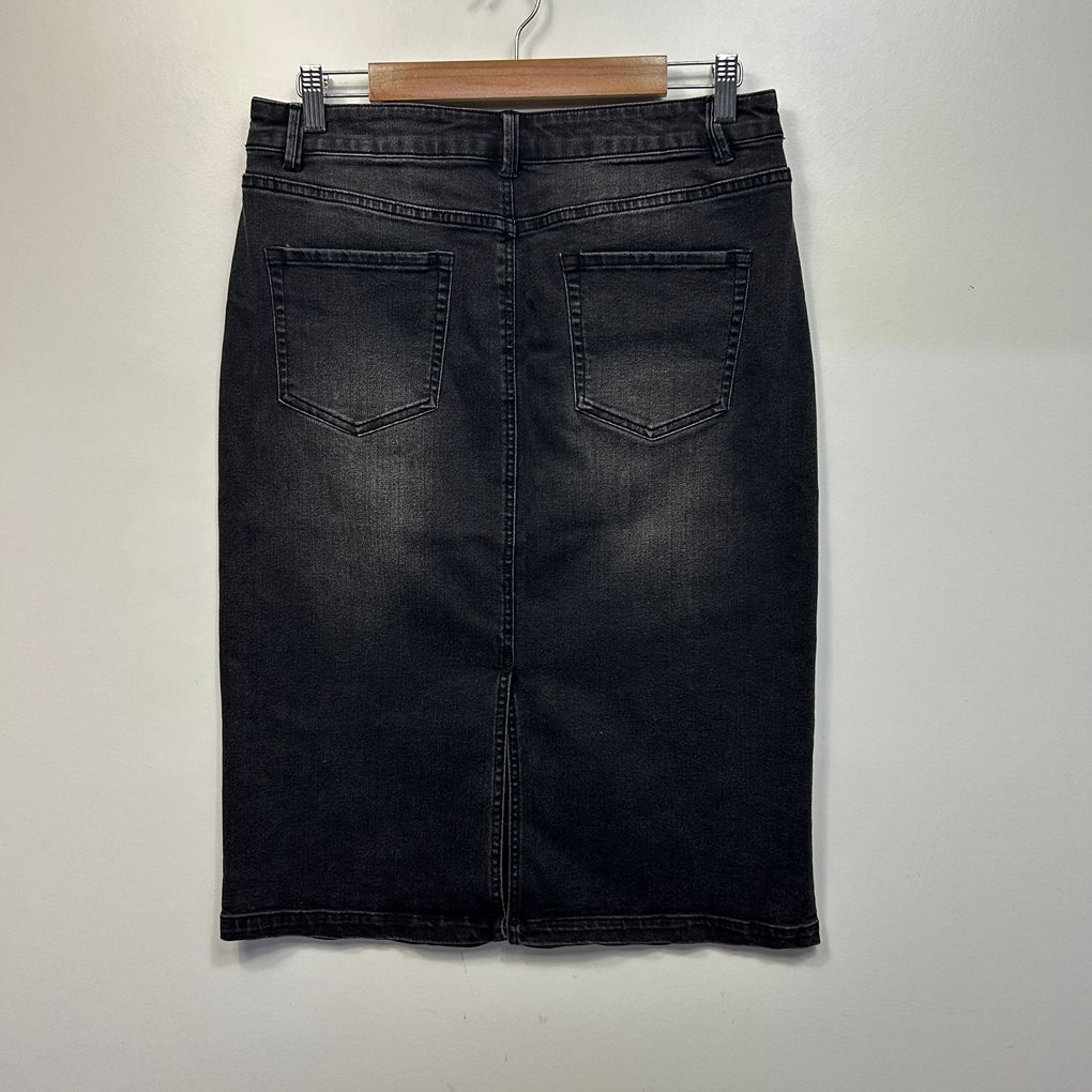 Suzanne Grae Charcoal Denim Skirt - Size 12