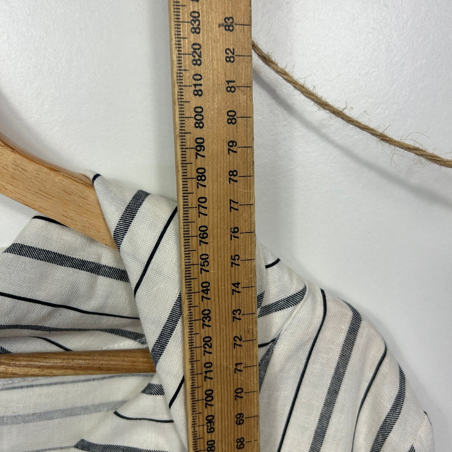 W Lane Striped Linen Cowl Neck Top - Size 14