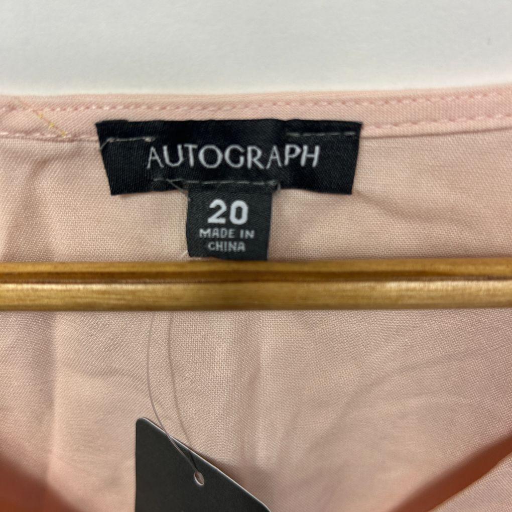 Autograph Pink Lace Trim Top - Size 20