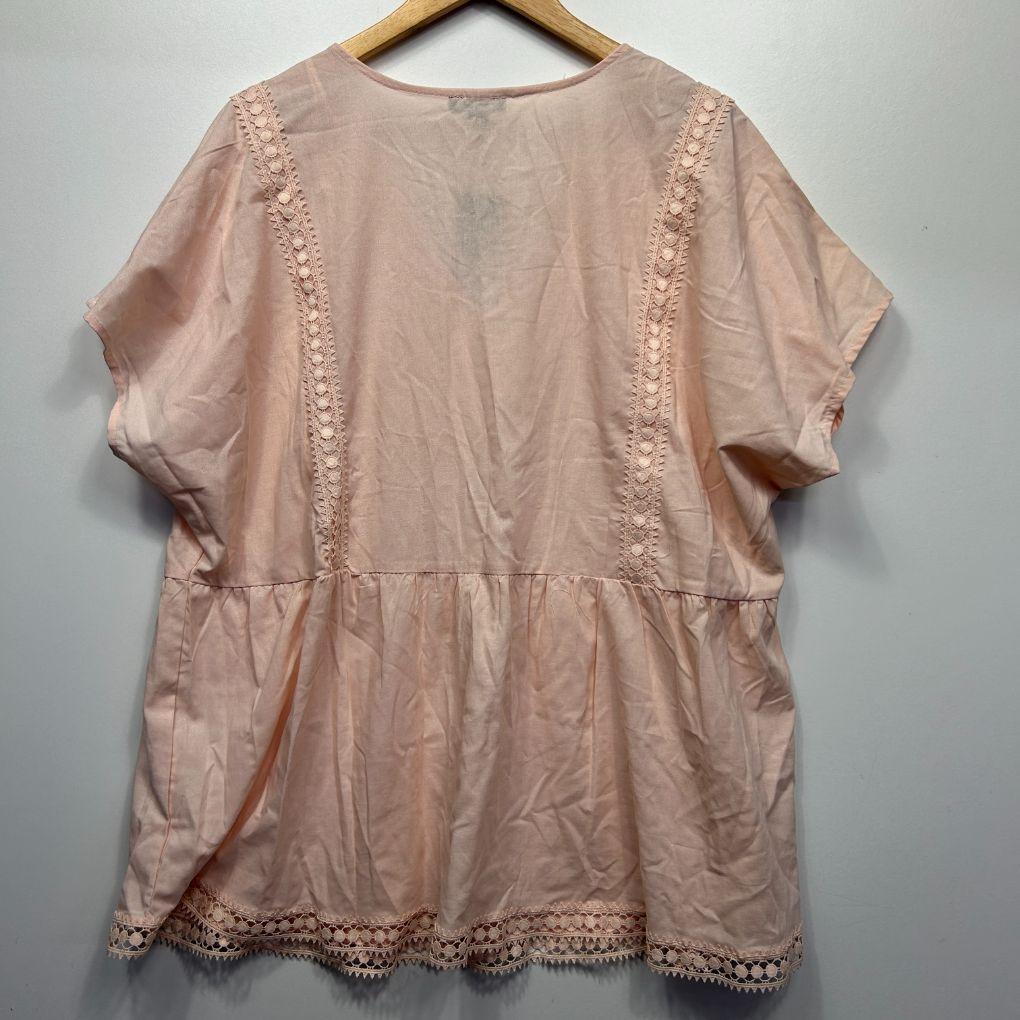 Autograph Pink Lace Trim Top - Size 20