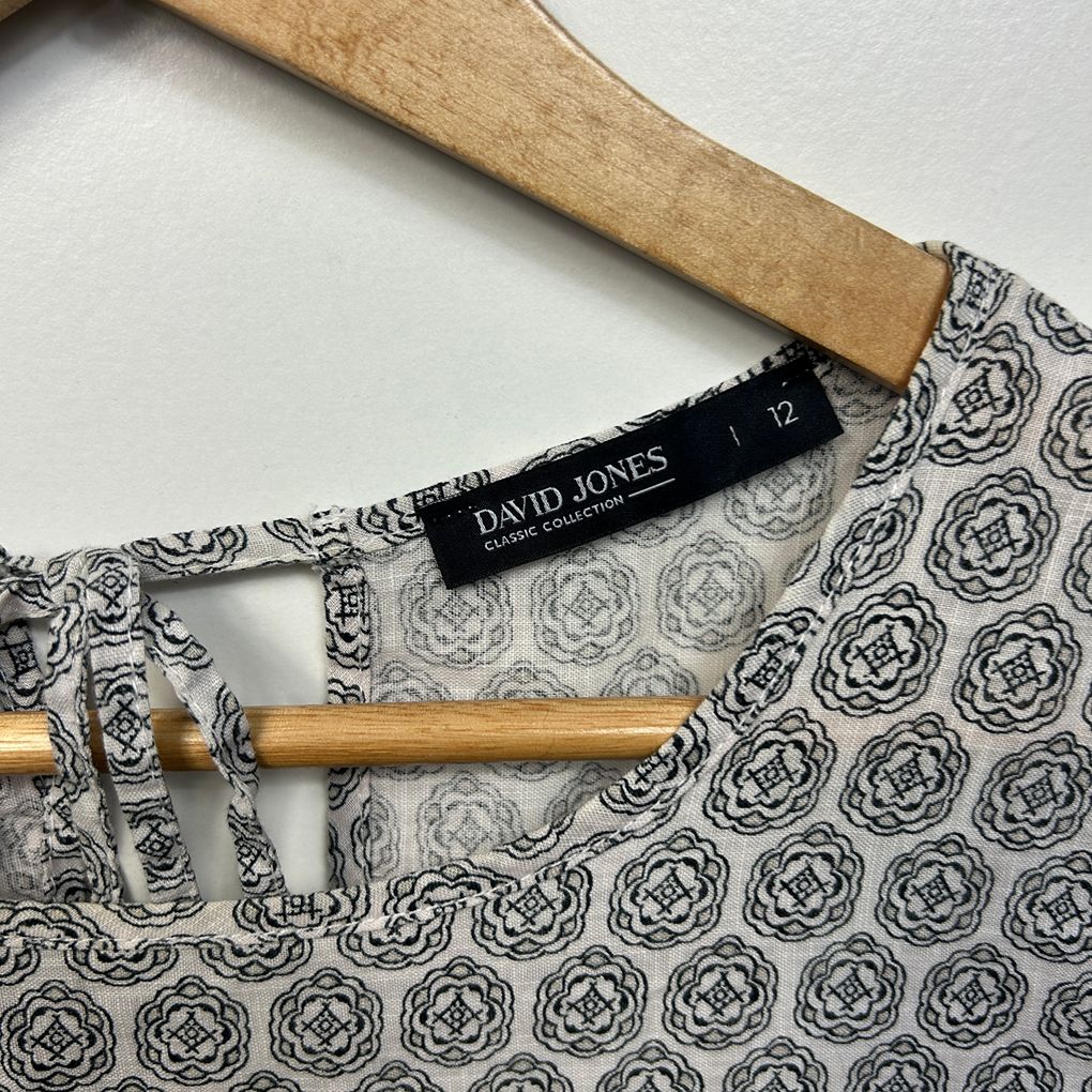 David Jones Grey Cotton Dress - Size 12